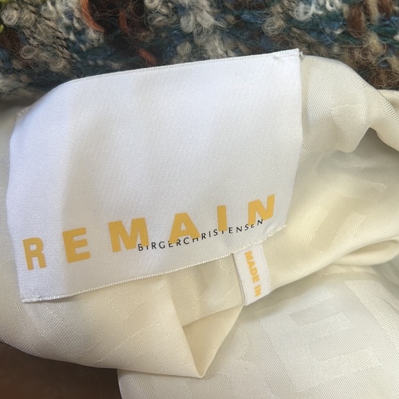 Remain Birger Christensen Lona Boxy Crop Knit Tweed Jacket Aegean Blue Comb nwot - Picture 13 of 15